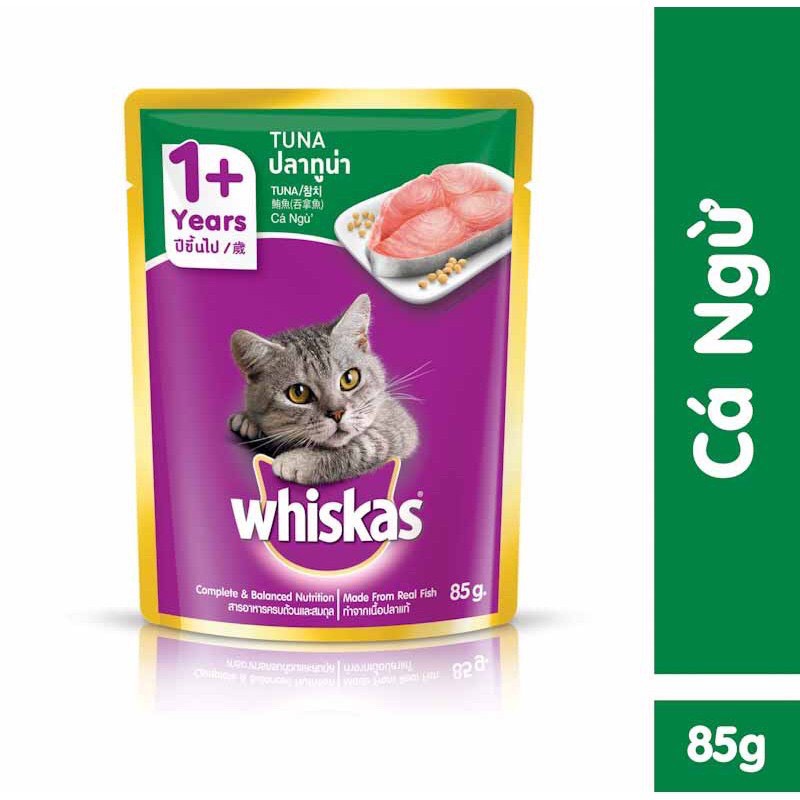 Pate whiskas cho mèo mọi lứa tuổi gói 85gr đủ vị