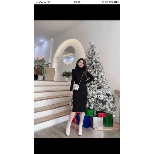 Thời Trang Nữ BigSize (56kg-90kg) váy body cổ lọ midi ĐƠN GIẢN CHO CÔ NÀNG SÀNG ĐIỆU. BigSize L-XL-XXL. Mã colo