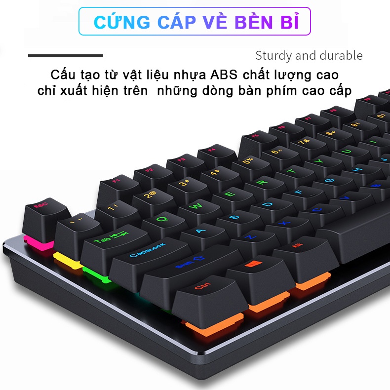 Bàn phím cơ gaming SIDOTECH TKL 87 key và Full Size 104 key LED RGB chuyên chơi game Esport - Hàng chính hãng