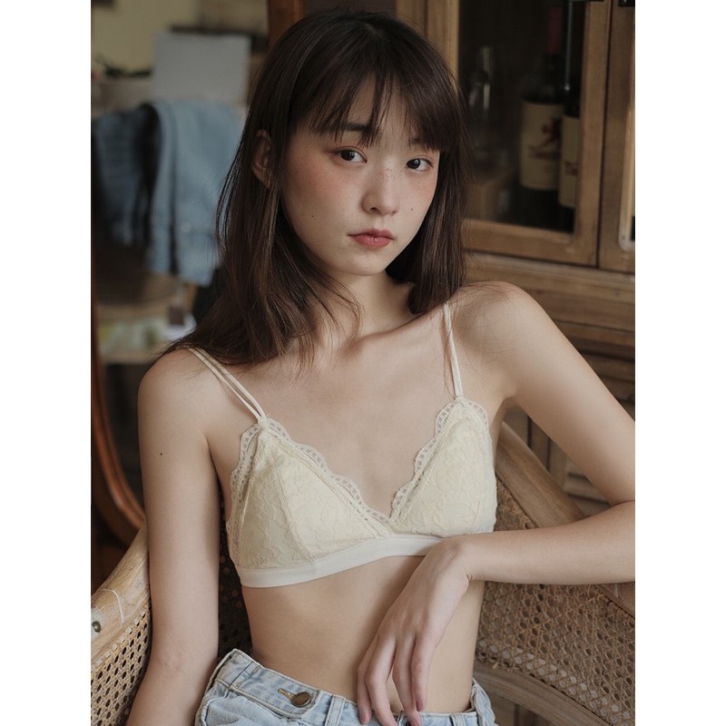 Áo bra Bralette ren mềm có mút ngực