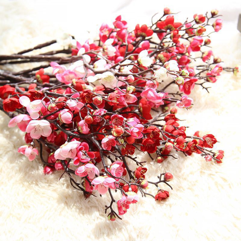 60cm Cành cây hoa anh đào giả dùng trang trí plum blossom wintersweet mùa đông hoa mận