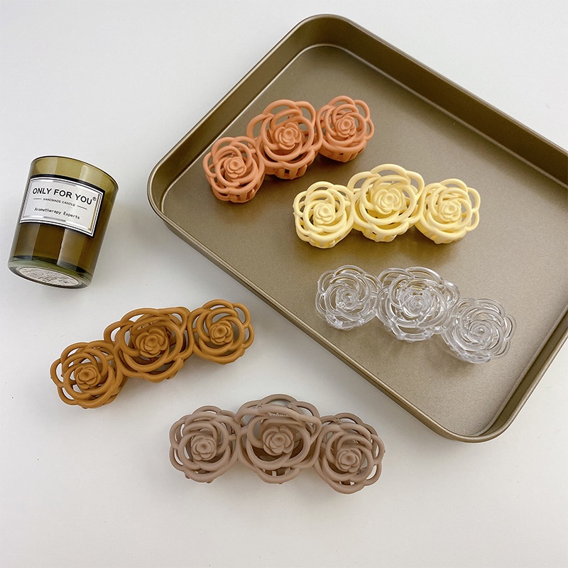 Kẹp tóc hoa hồng nữ tính phong cách Hàn Quốc, phụ kiện tóc xu hướng hottrend KT029 - Filibra