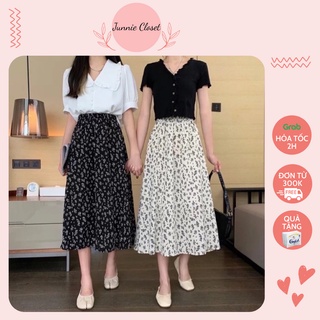 Chân váy dài họa tiết hoa nhí phong cách vintage trẻ trung nữ tính