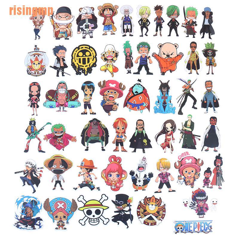 Bộ 50 Miếng Dán Họa Tiết Hoạt Hình One Piece Độc Đáo Trang Trí Xe Hơi / Xe Hơi