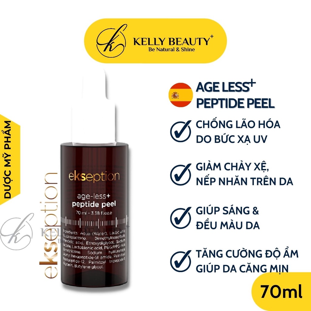 Age Less Peptide Peel EKSEPTION 70ml - Da Sáng, Đều Màu; Giảm Nhăn, Căng Mịn, Trẻ Hóa Da | Kelly Beauty