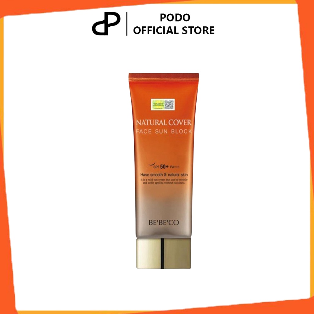 Kem Chống Nắng SPF 50+PA +++  dạng Nền Nâng Tone BEBECO Hàn Quốc 70ml COVER FACE SUN BLOCK - PODO 78