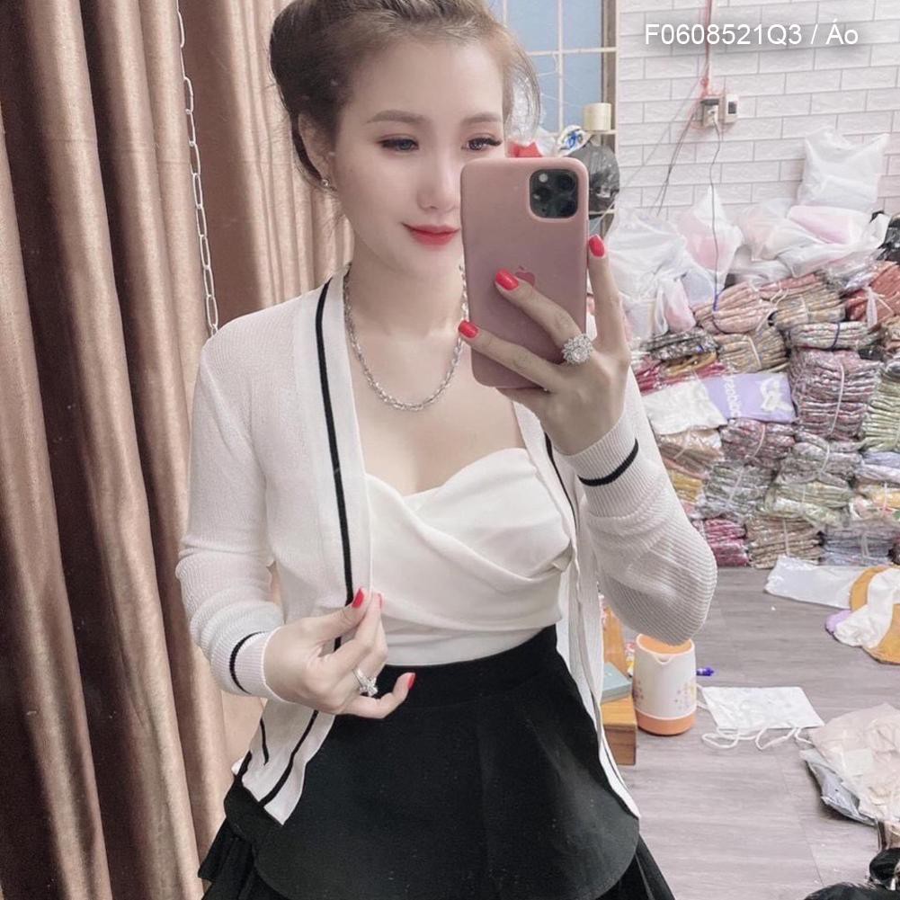 Áo khoác len viền sọc form rộng QC! HOT HOT