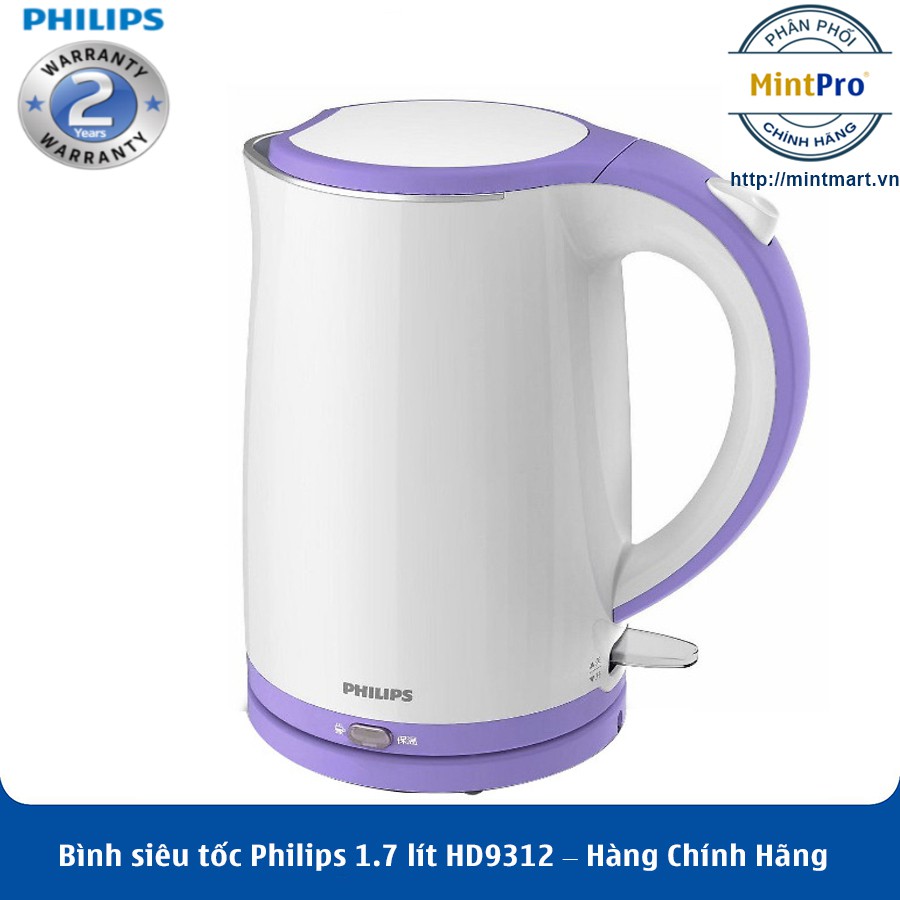 Bình siêu tốc Philips 1.7 lít HD9312 – Hàng Chính Hãng – Bảo Hành 2 Năm Toàn Quốc - TC MART