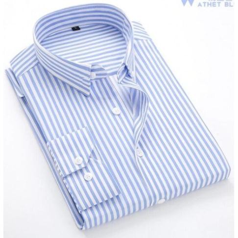 Áo sơ mi nam dài tay sọc xanh