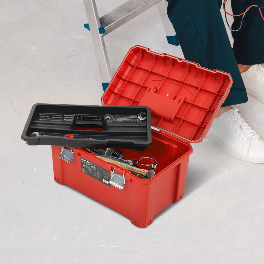 Homebase MATALL Thùng đựng đồ nghề dụng cụ HL30157-B bằng nhựa 51x32x32 cm màu đỏ