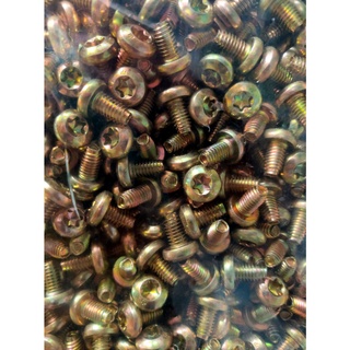 Gói 50 cái Bulong tự taro M6x10, M6x12. Vít tự ren M6x10, M6x12 đầu hoa thị. Chất liệu: Mạ kẽm