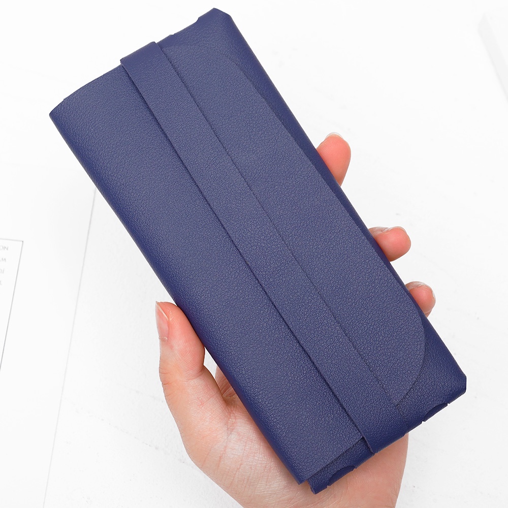 Túi Đựng Mắt Kính/Kính Râm Bằng Da PU Mềm Mại Màu Trơn Đơn Giản Phong Cách Retro Thời Trang Cho Nam Và Nữ