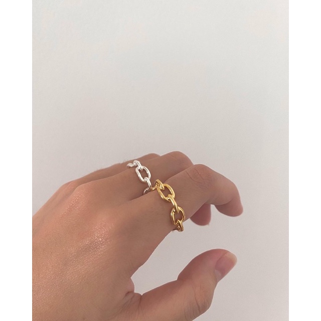 Nhẫn bạc mắt xích Gloria