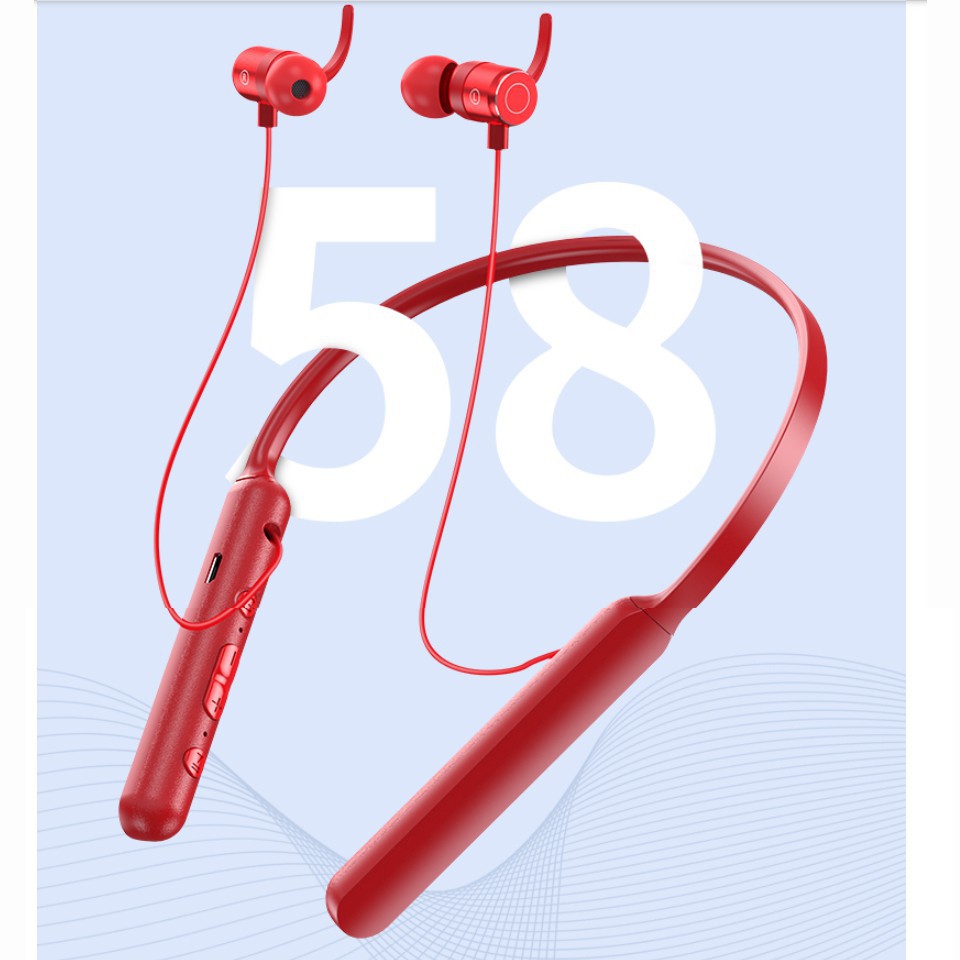 PIN CỰC KHỦNG Tai nghe thể thao bluetooth In - Ear không dây đeo cổ Bass mạnh tương thích Iphone, vivo,and