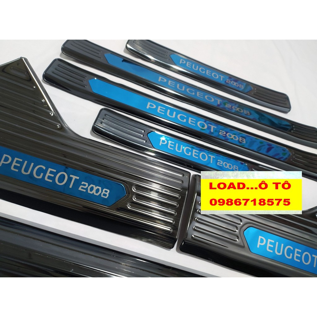 [Mã LIFEXANH03 giảm 10% đơn 500K] Ốp Bậc Cửa, Nẹp Bước Chân Trong, Ngoài Xe Peugeot 2008 Vân Titan Mặt Bóng Cao Cấp
