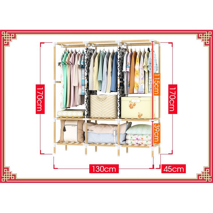 tủ vải khung gỗ bọc nhựa chống ẩm mốc 4 buồng hàng chuẩn loại 1 phi gỗ 18mm Siêu Chắc Chắn