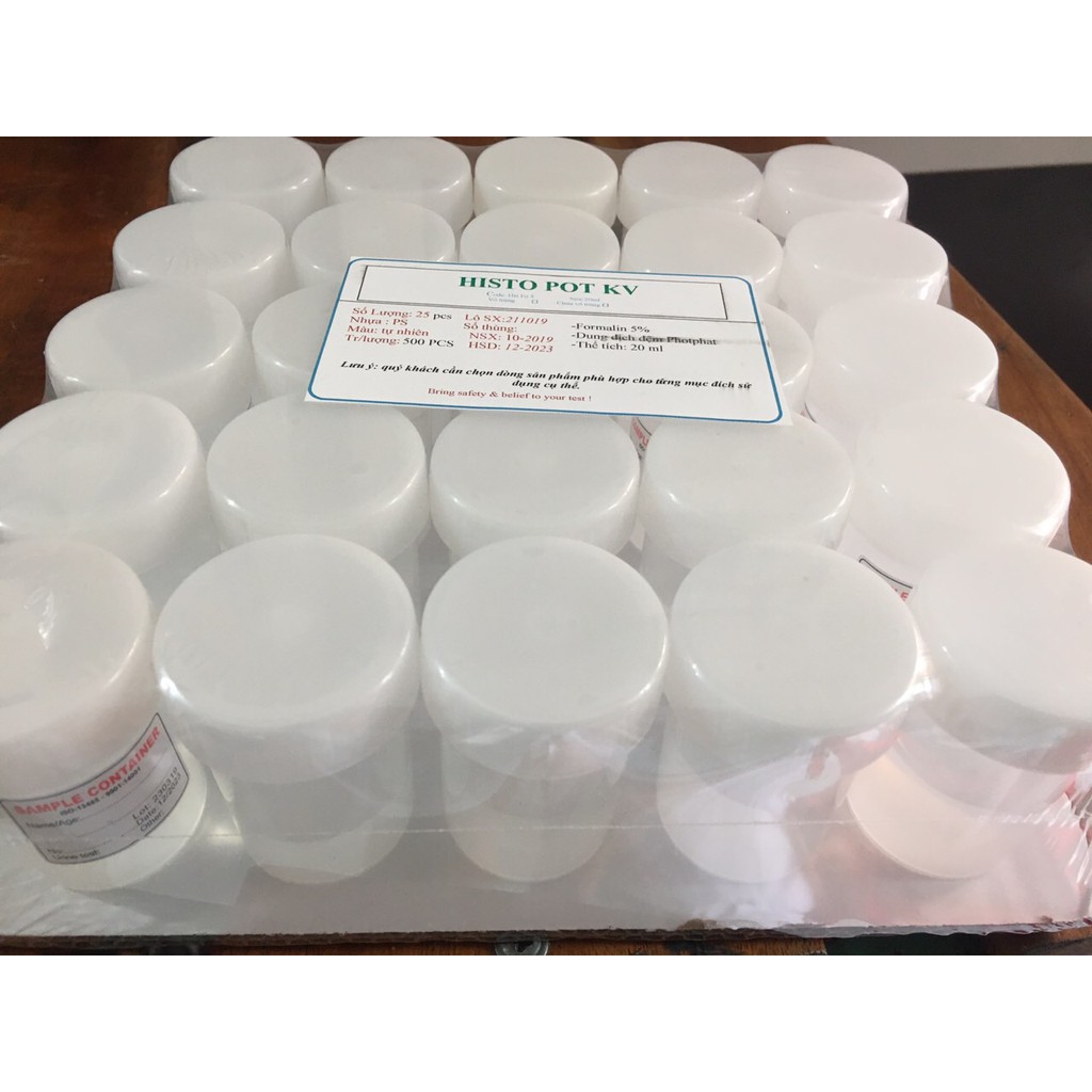 Lọ nhựa 40ml nắp trắng dùng cho PAP và Histo