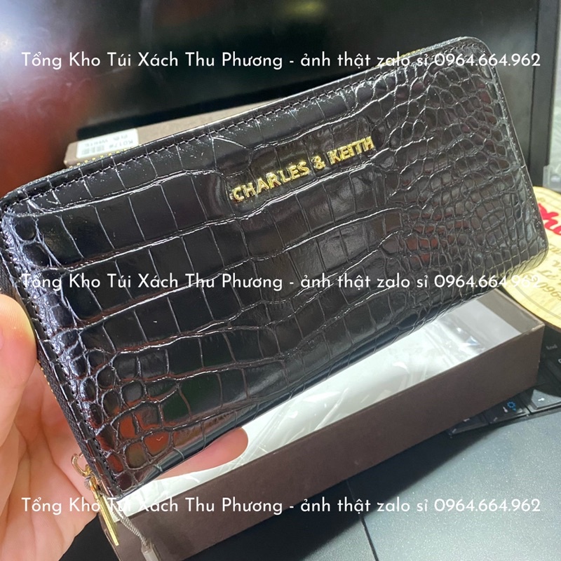 Ví dài cầm tay CN.K hàng xuất dập logo kim loại fullbox (cam kết hàng chuẩn ảnh)