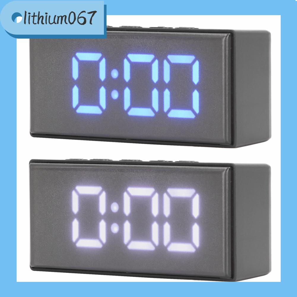 Lithium067 Lithium067 Đồng hồ kỹ thuật số Tiết kiệm năng lượng Đèn nền LED Gương hiển thị báo thức điện tử cho Phòng ngủ tại nhà tập thể