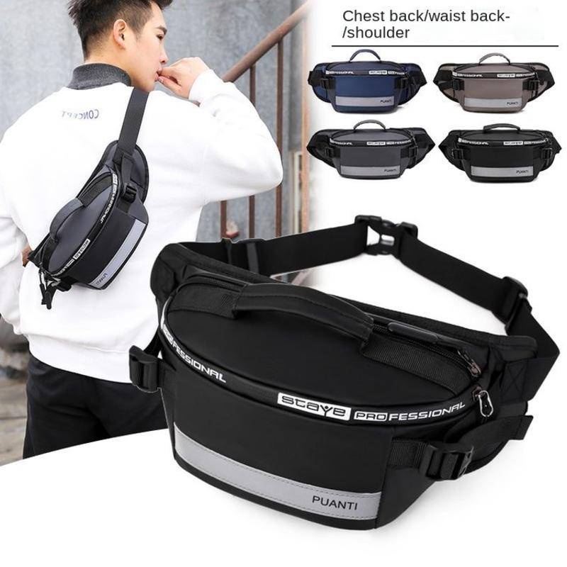 Bagong kalalakihan ng bag ng bag ng Korean na solong balikat na bag ng tubig na hindi malinaw sa dibdib