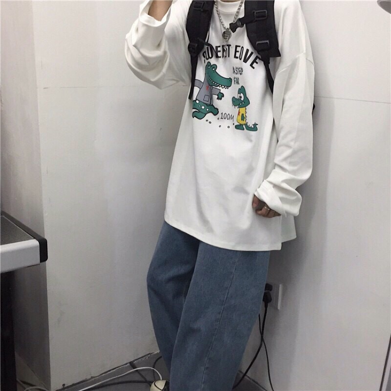 Áo thun nam Unisex tay dài in cá sấu Sweet ADHV001 | BigBuy360 - bigbuy360.vn