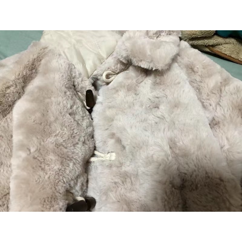 Áo khoác lông cừu cúc khuy sừng- Kèm ảnh thật