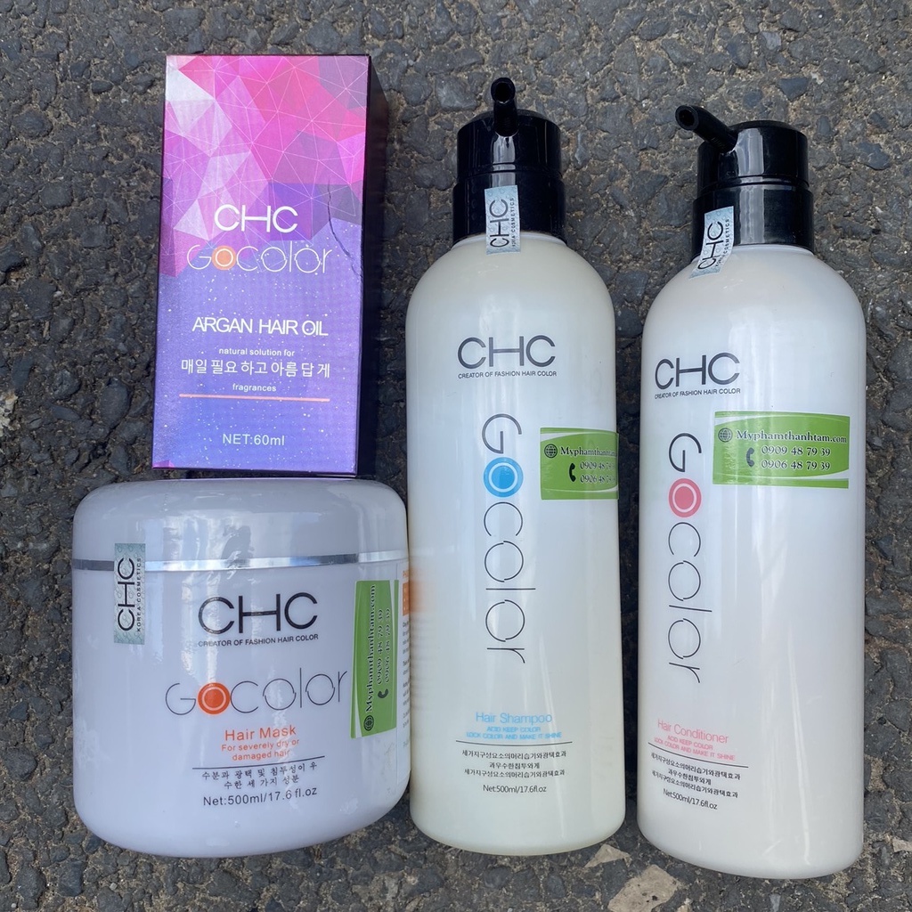 Dầu gội xả CHC GOCOLOR phục hồi, giữ màu, giảm rụng, kích mọc tóc 500mlx2