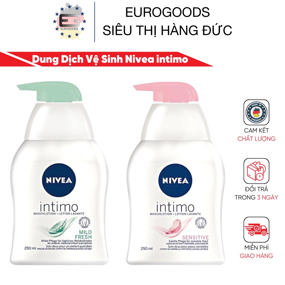 Dung dịch vệ sinh Nivea Đức ⚡ HÀNG CAO CẤP ⚡ Dung Dịch Vệ Sinh Nivea intimo 250ml giúp làm sạch dịu nhẹ [NỘI ĐỊA ĐỨC]