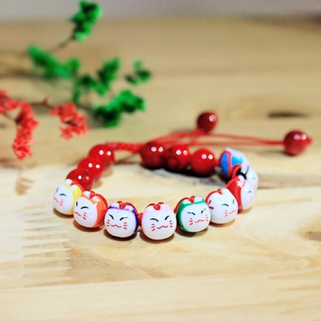 Vòng tay Mèoo thần tài Maneki Neko may mắn vẫy tay Nhật Bản