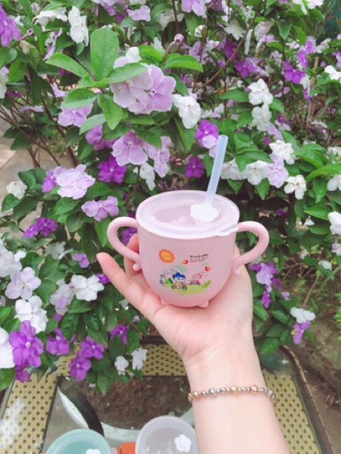 Cốc Uống Nước Lúa Mạch Cho Bé Kèm Ống Hút