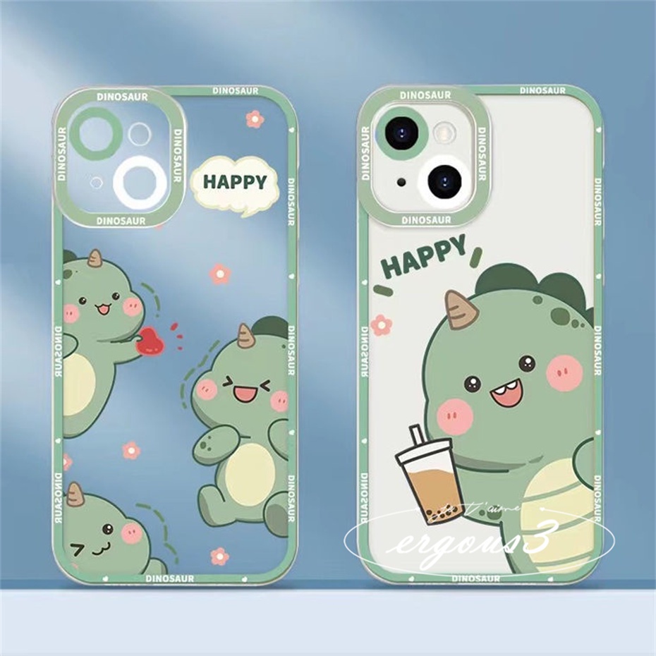 Ốp Điện Thoại Mềm Họa Tiết Khủng Long Đáng Yêu Cho iPhone 14 13 12 11 Pro Max SE2020 X XR Xs Max 7 8 6 6s Plus