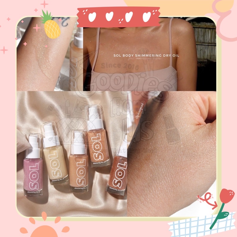 Xịt nhũ bắt sáng Colourpop Body Sol Shimmering Dry Oil Mini - Platinum SALE 60% !!