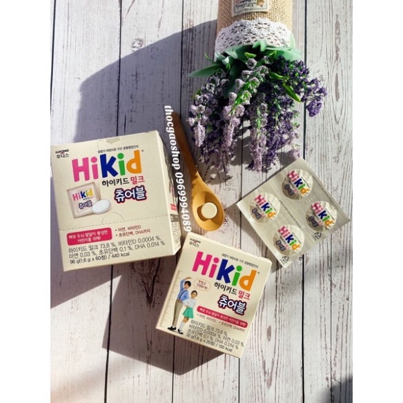 Kẹo sữa viên Hikid 60 viên hỗ trợ tăng chiều cao cho bé