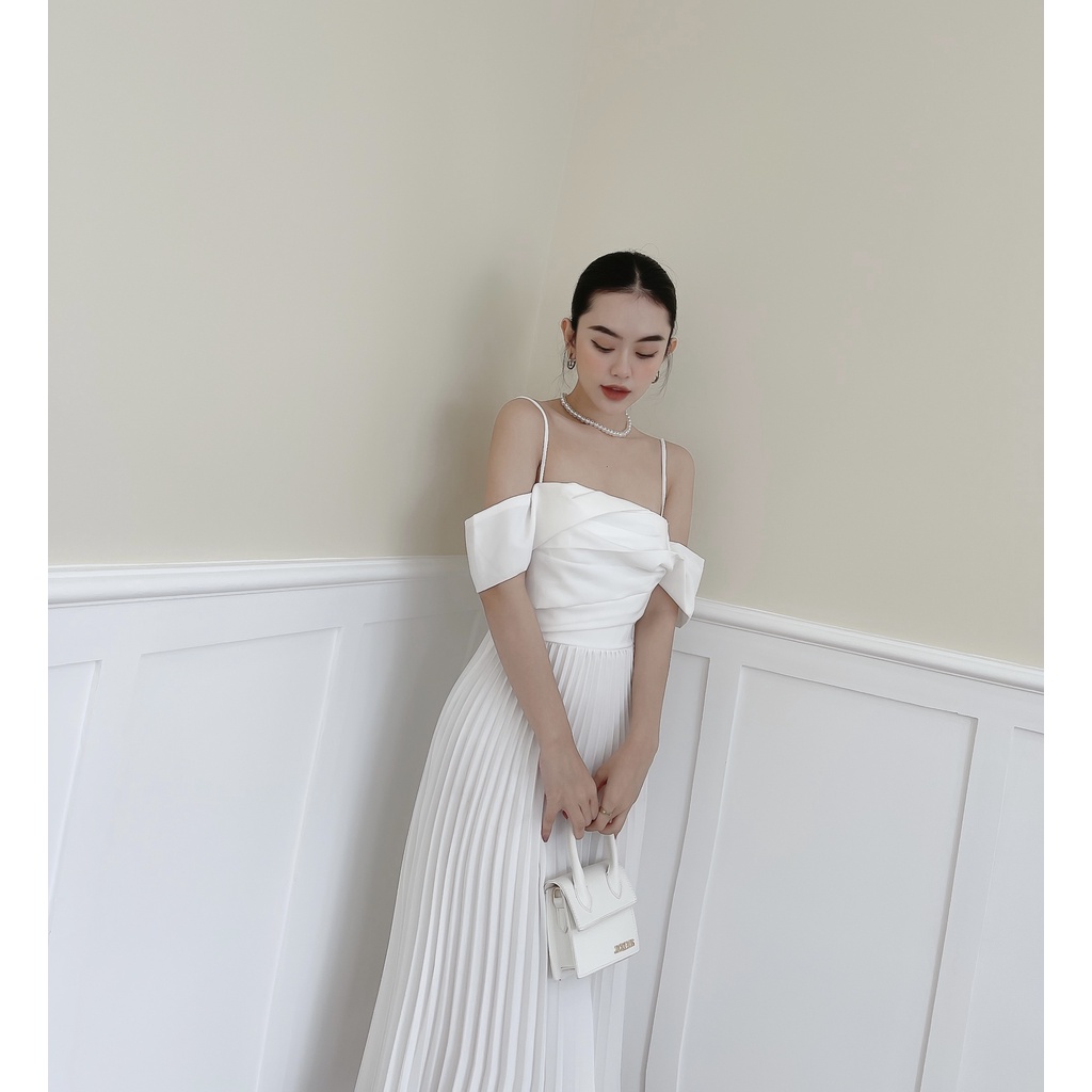 [BBSTORE'S] Đầm Hai Dây Trễ Vai Tùng Váy Dập Ly - D831 | WebRaoVat - webraovat.net.vn
