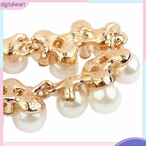 Dây Chuyền Ngọc Trai Giả Đính Đá Thanh Lịch Cho Nữ