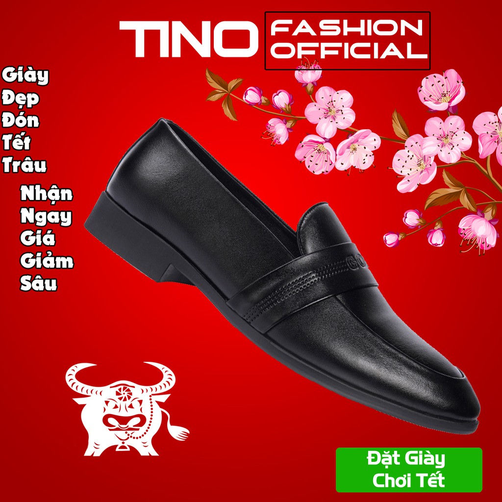 Giày lười nam da bò Tino dáng công sở Tino TN08 new