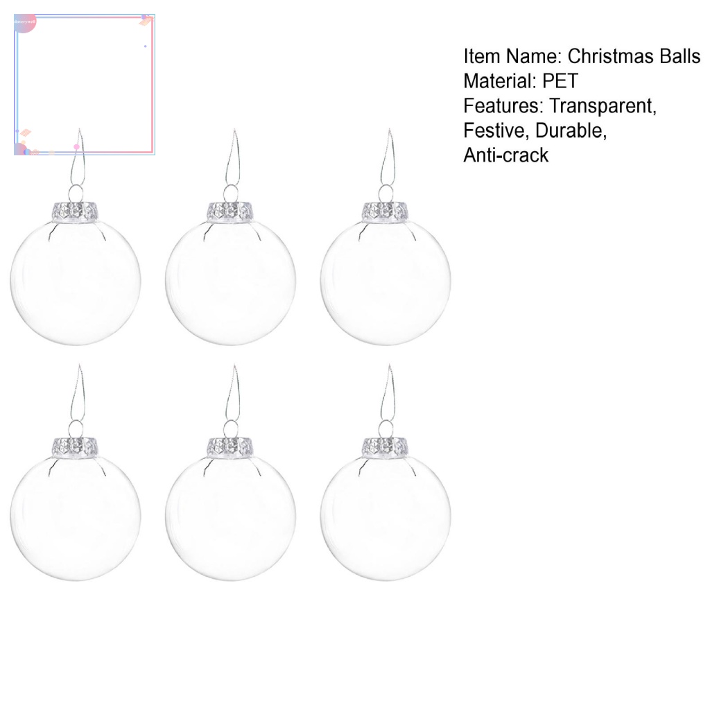 Set 6 Quả Châu Trong Suốt Trang Trí Cây Thông Noel