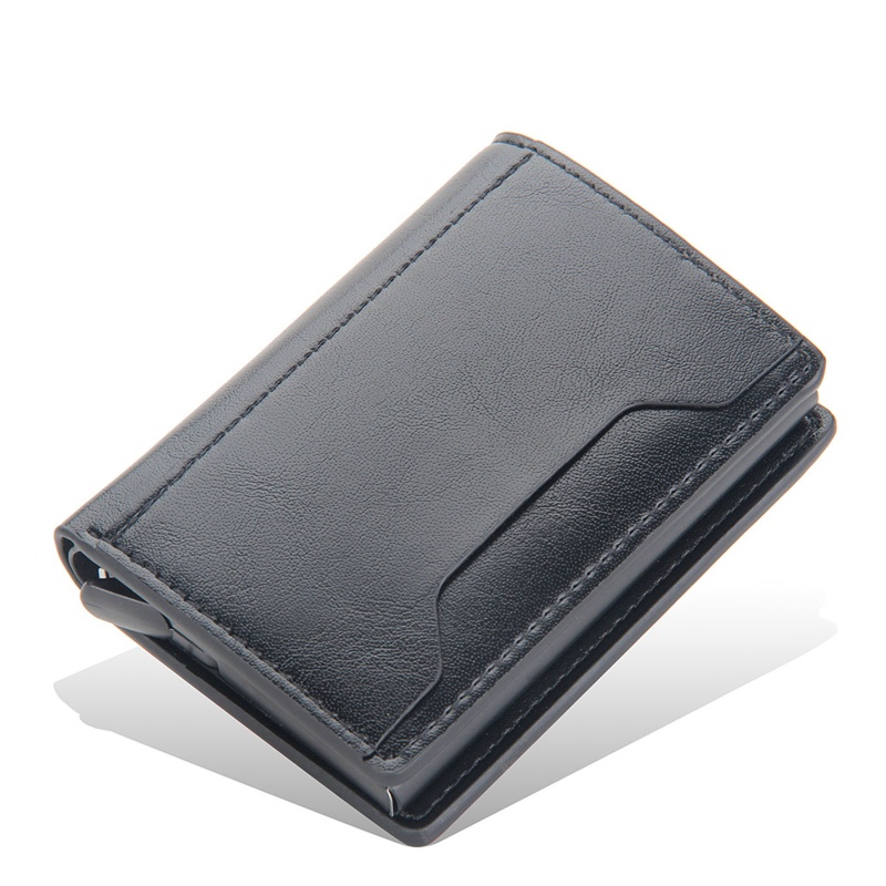 Youyo Ví Da PU RFID Đựng Thẻ Tín Dụng Tự Động Bật Lên Phong Cách Vintage Cho Doanh Nhân