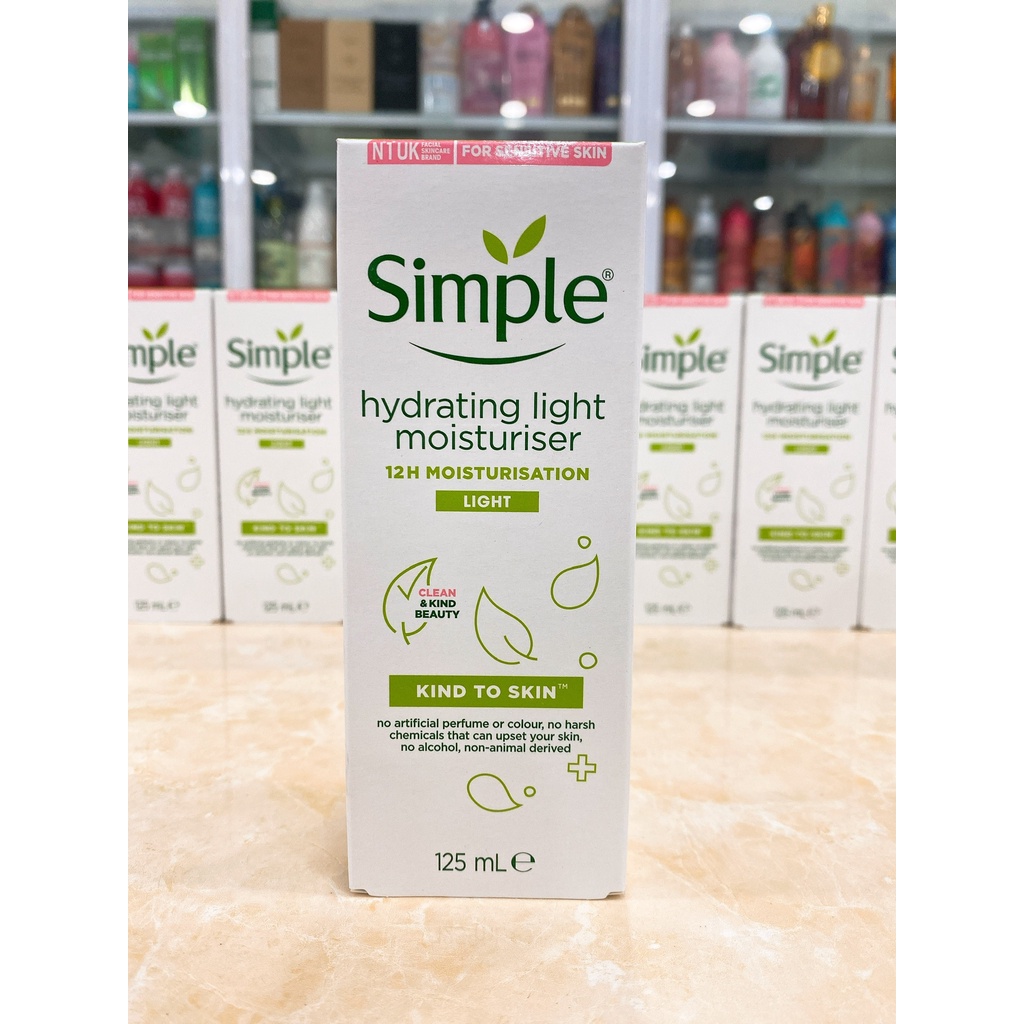 Kem lotion dưỡng da Simple Kind To Skin Hydrating Light Moisturiser và Replenishing Rich Moisturiser 125ml