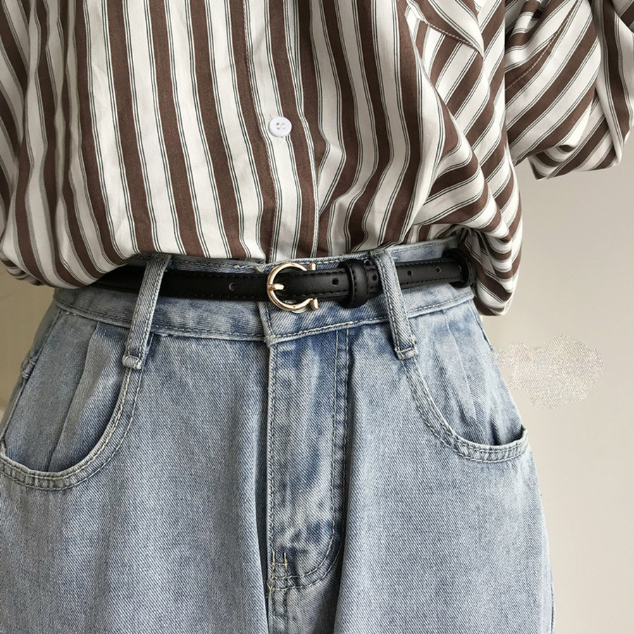 Thắt Lưng Da Bản Nhỏ Đơn Giản Thời Trang Nhiều Màu Tùy Chọn Cho Nữ