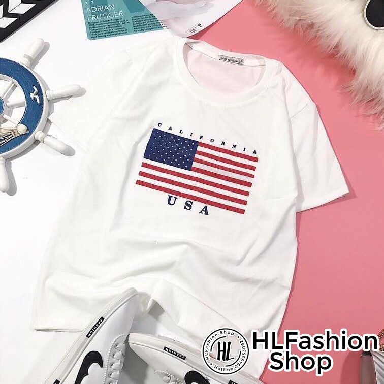 Áo thun tay lỡ california siêu xinh, áo phông rộng size HLFashion | BigBuy360 - bigbuy360.vn