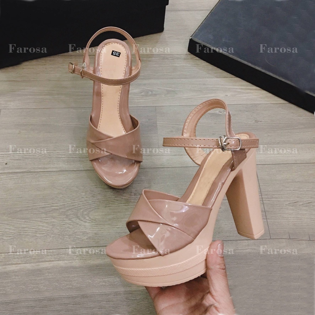 Giày cao gót FAROSA - TC12 GIÀY CƯỚI  saldan đế đúp chính hãng 13cm siêu nhẹ hàng sẵn