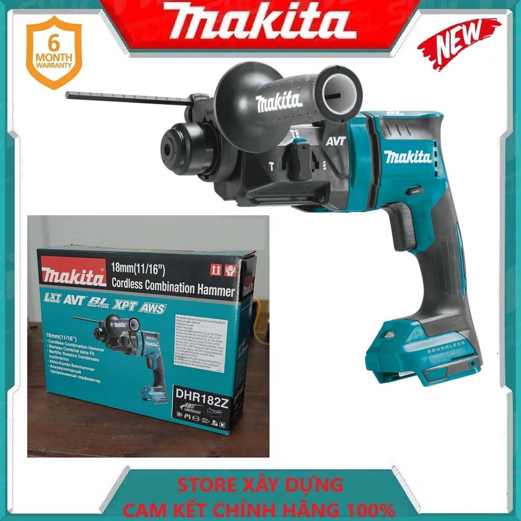 MÁY KHOAN ĐỘNG LỰC DÙNG PIN MAKITA DHR182Z 18V (CHƯA GỒM PIN SẠC)- HÀNG CHÍNH HÃNG