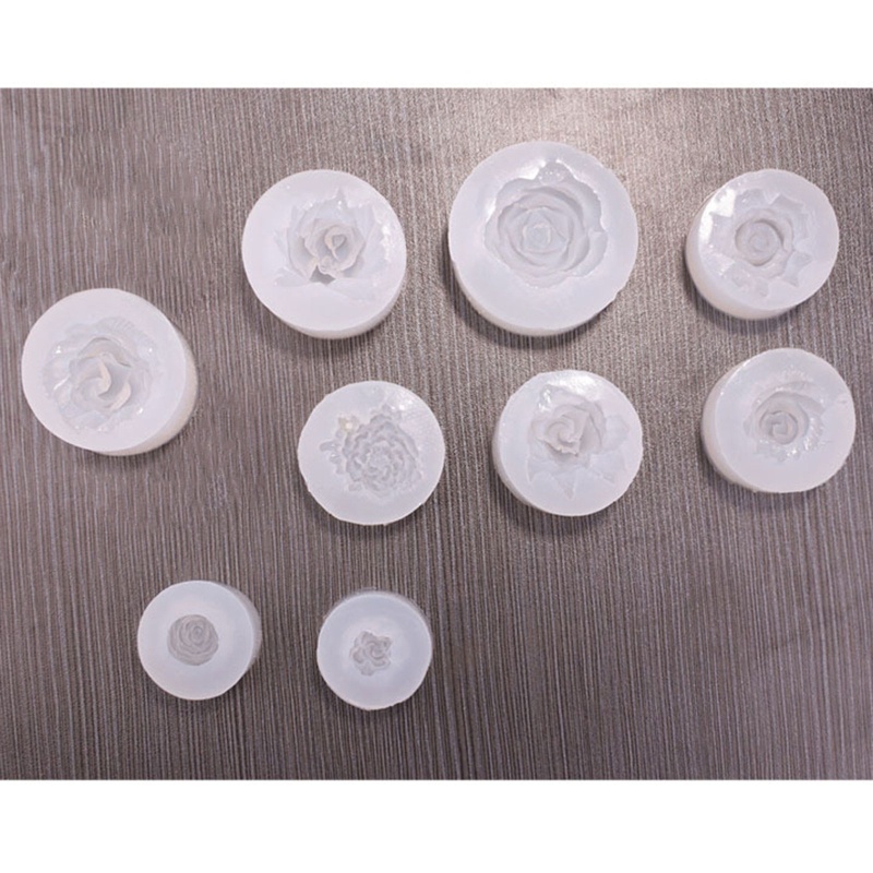 Khuôn Silicone Làm Móc Khóa Resin Epoxy Sáng Bóng Hình Bông Hoa Hình Học DIY