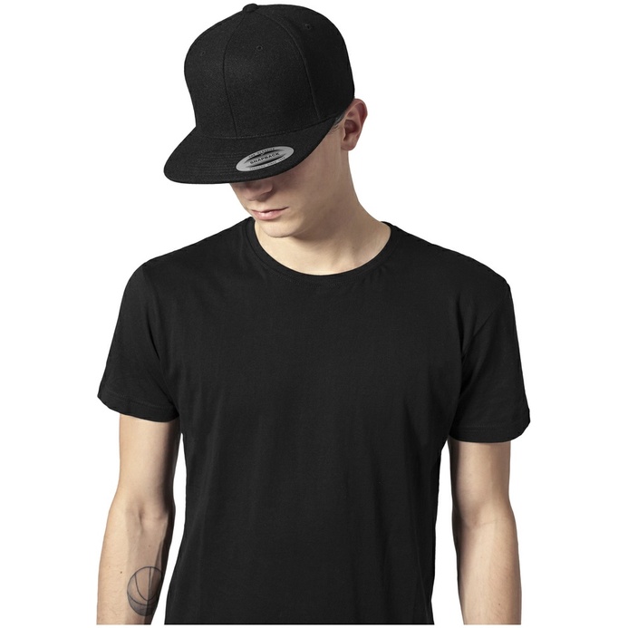 Nón snapback màu đen trơn ,Mũ snapback thời trang một màu không logo Classic Melton Wool Black snapback