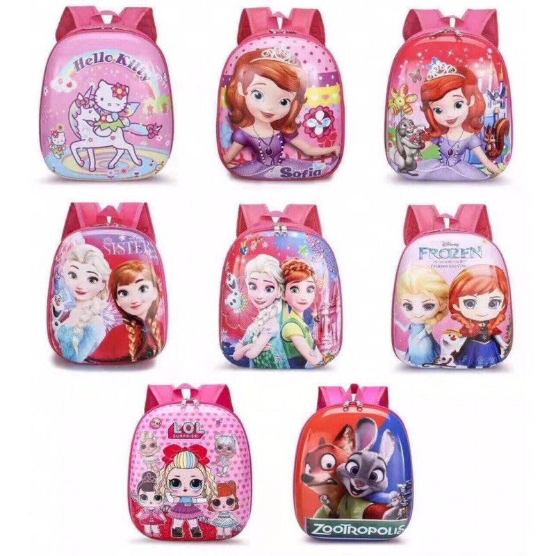 Ba lô cho bé mẫu giáo, bé trai, bé gái mầm non in hình elsa,pepa,chó cứu hộ