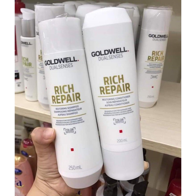 GỘI XÃ GOLDWELL RICH REPAIR CHỮA TRỊ TÓC HƯ TỔN 250ML