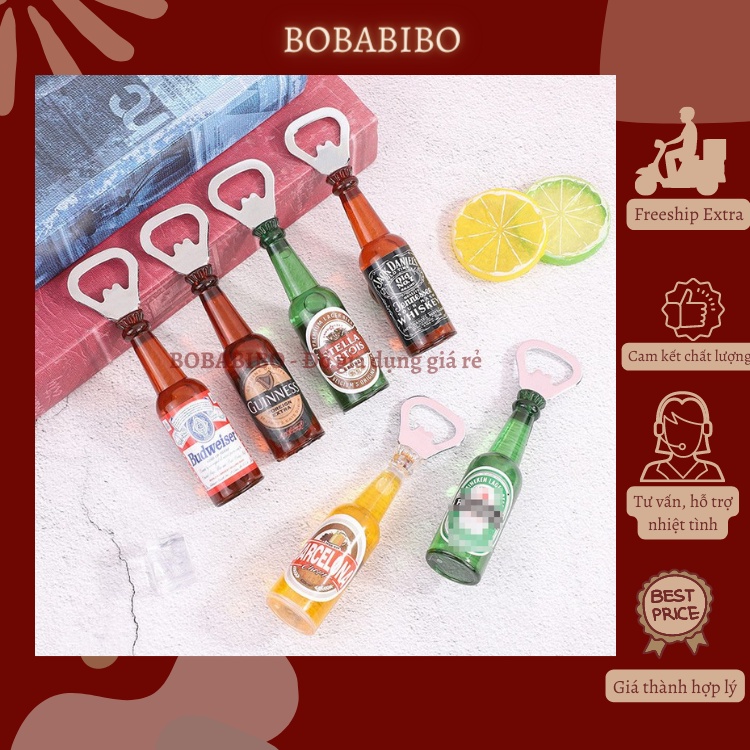 [Giá Rẻ] Dụng Cụ Mở Nắp Bia Đáng Yêu Có Nam Châm Trang Trí Tủ Lạnh Hình Chai Soda, Chai Bia Dễ Thương Bobabibo