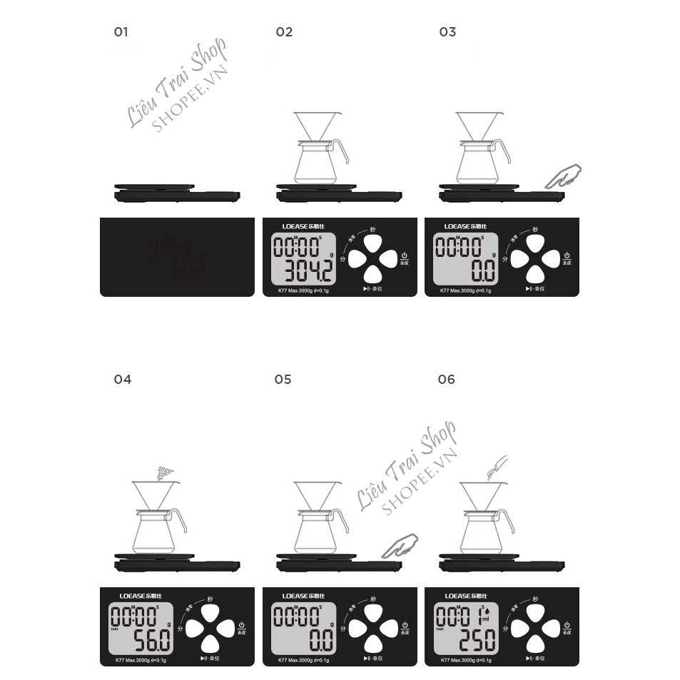 Cân cà phê cân cafe cân drip pour over V60 cân nhà bếp cân làm bánh cân nội trợ