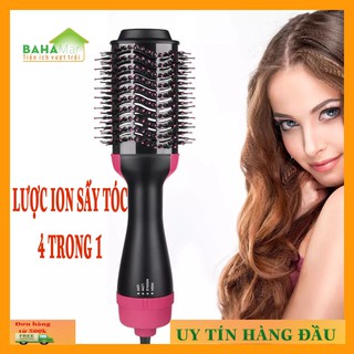 Lược ion sấy tóc tạo kiểu 4 trong 1 "bahamar" vừa là lược chải vừa là máy sấy tạo kiểu tóc với công nghệ ion âm làm bóng